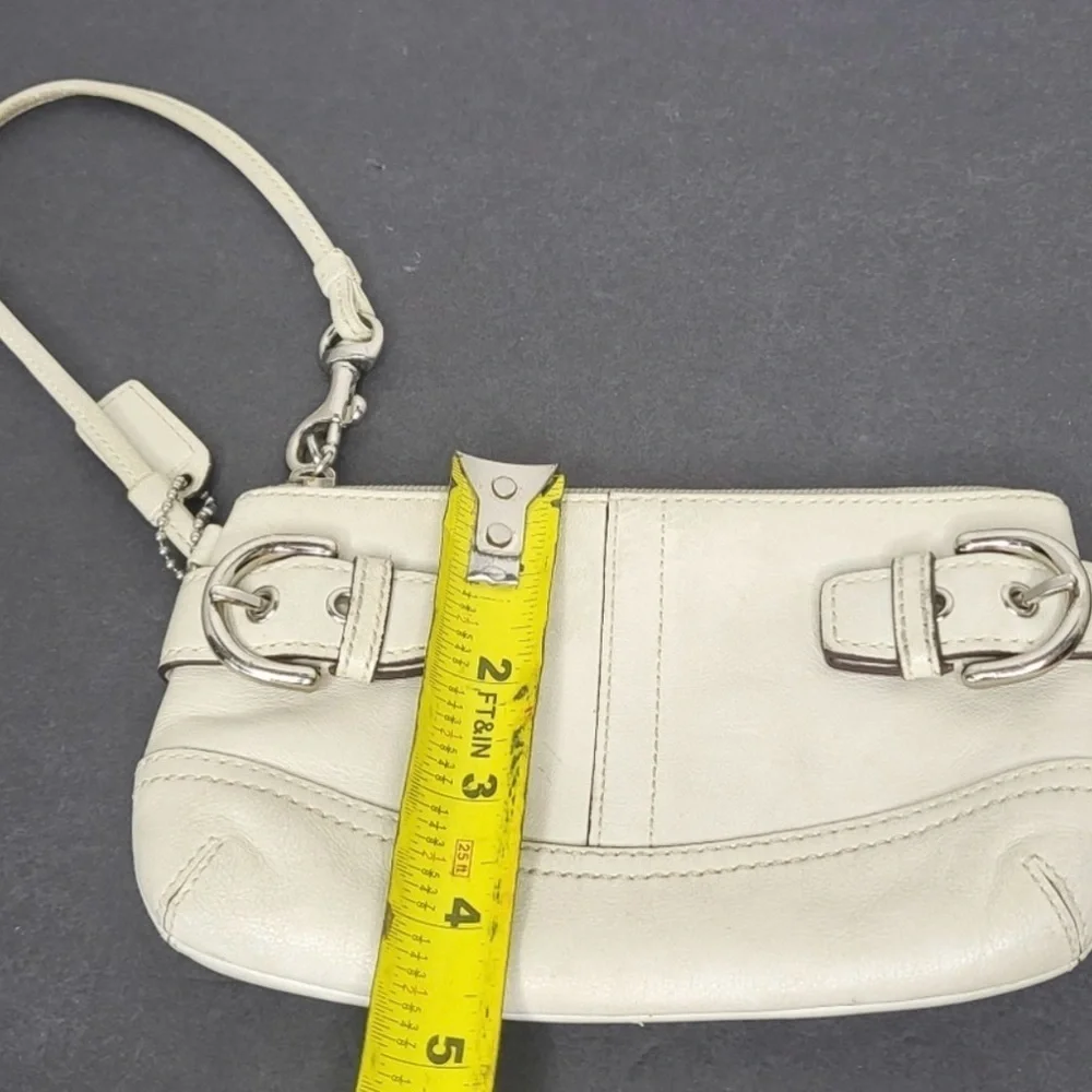 Coach Cream Leather Wristlet